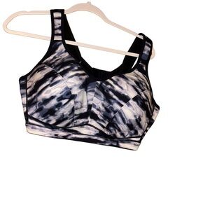 Lane Bryant Livi navy/lilac underWire tie dye Sports Bra 42DD exercise workout